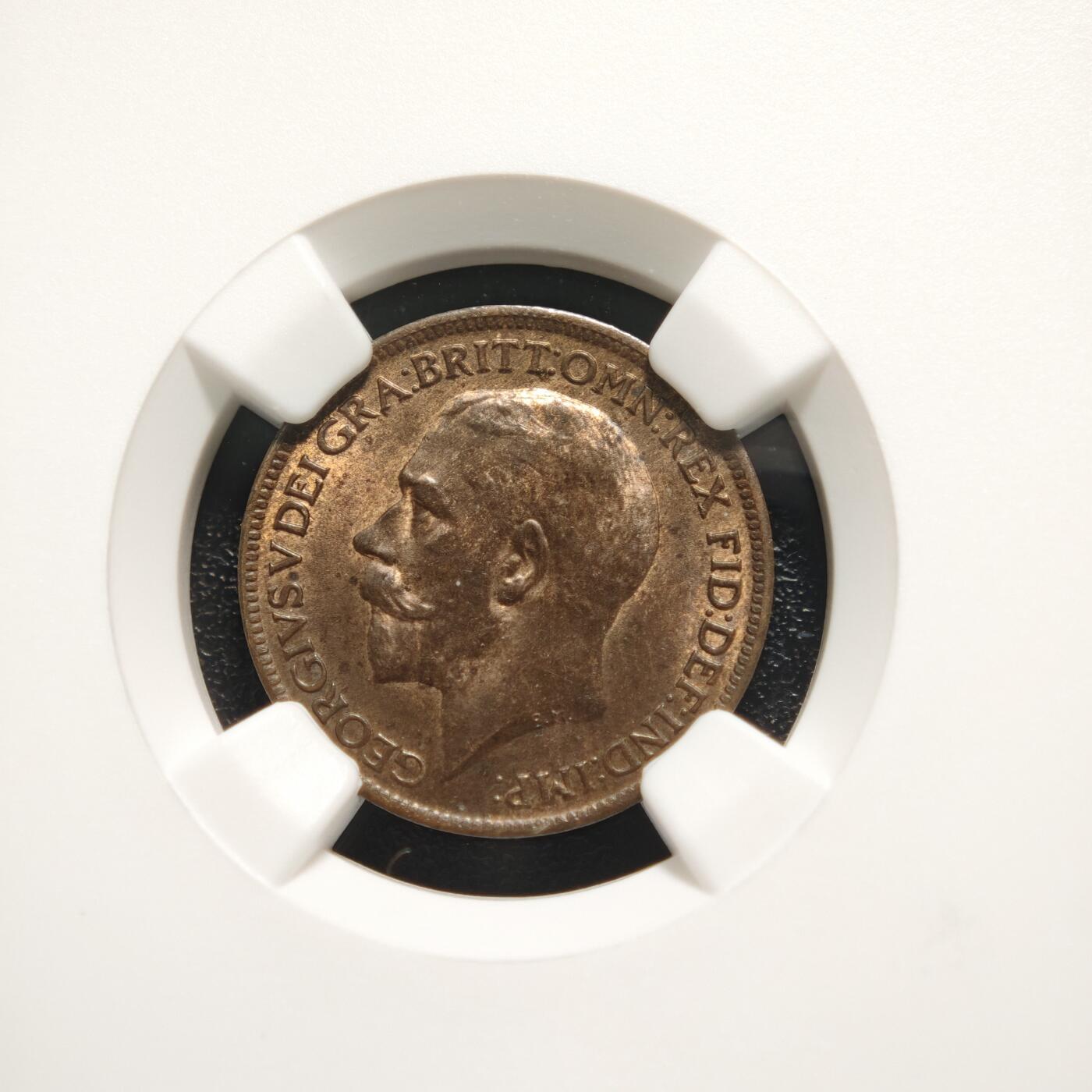 【德藏】世界币章拍卖第166期（拍品征集中~欢迎藏友联系） 1919年 英国爱德华七世1/4便士铜币 NGC MS63BN 状态极佳