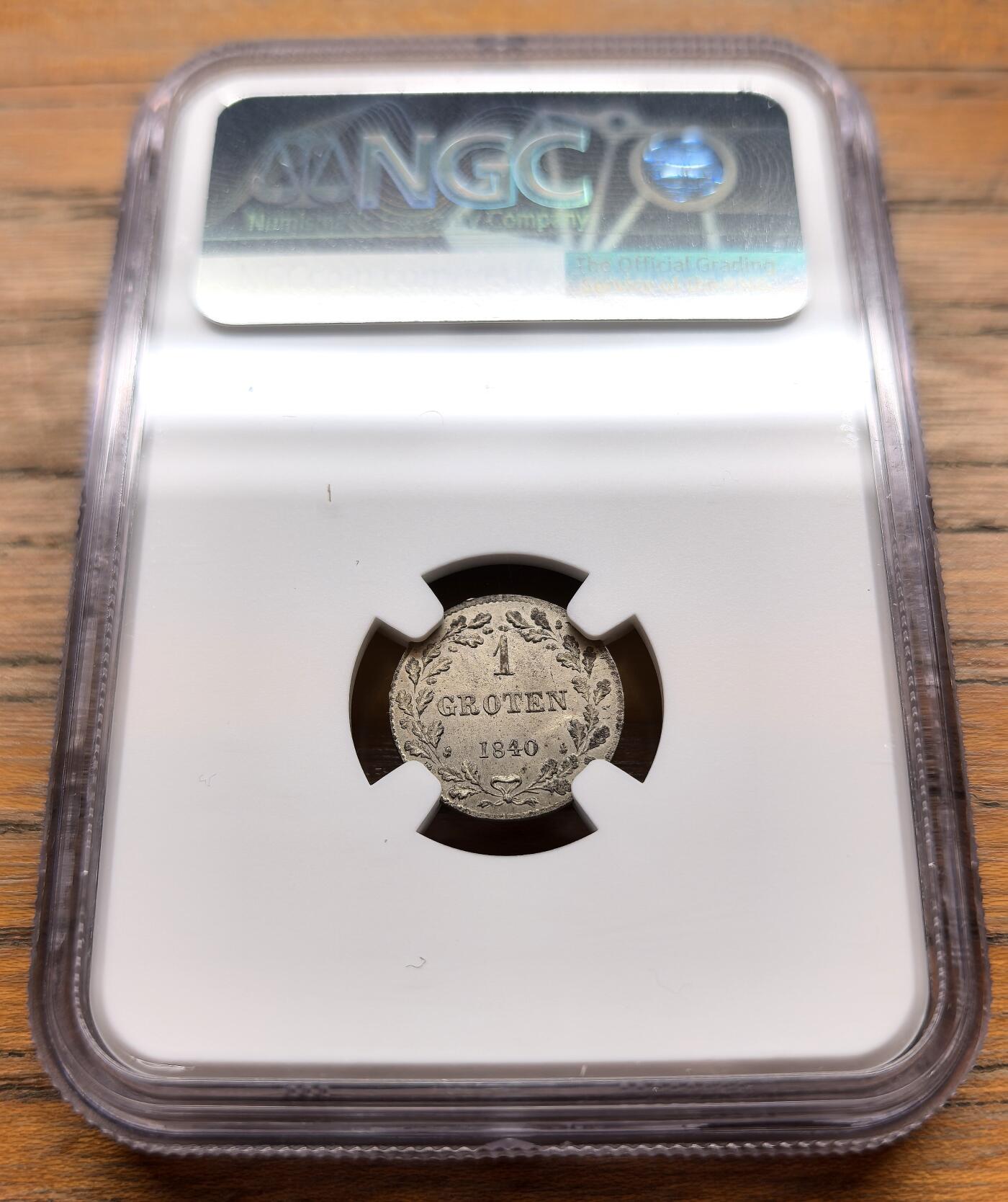 此心安处是吾乡·凡希社世界钱币微拍第三百二十期 1840德国不莱梅自由市1格罗申银币NGC-MS64