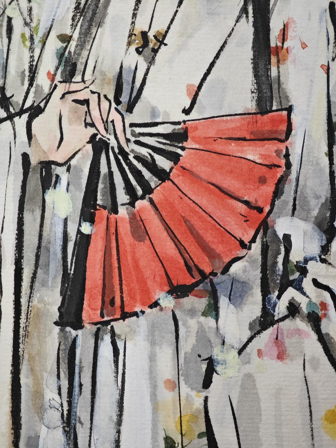 白泽拍卖卡牌手绘专场第33期（去岁千般皆如愿 今年万事定称心） 2025 迟迟手绘画 柳如是 尺寸：26.1cm*41cm  迟迟亲签