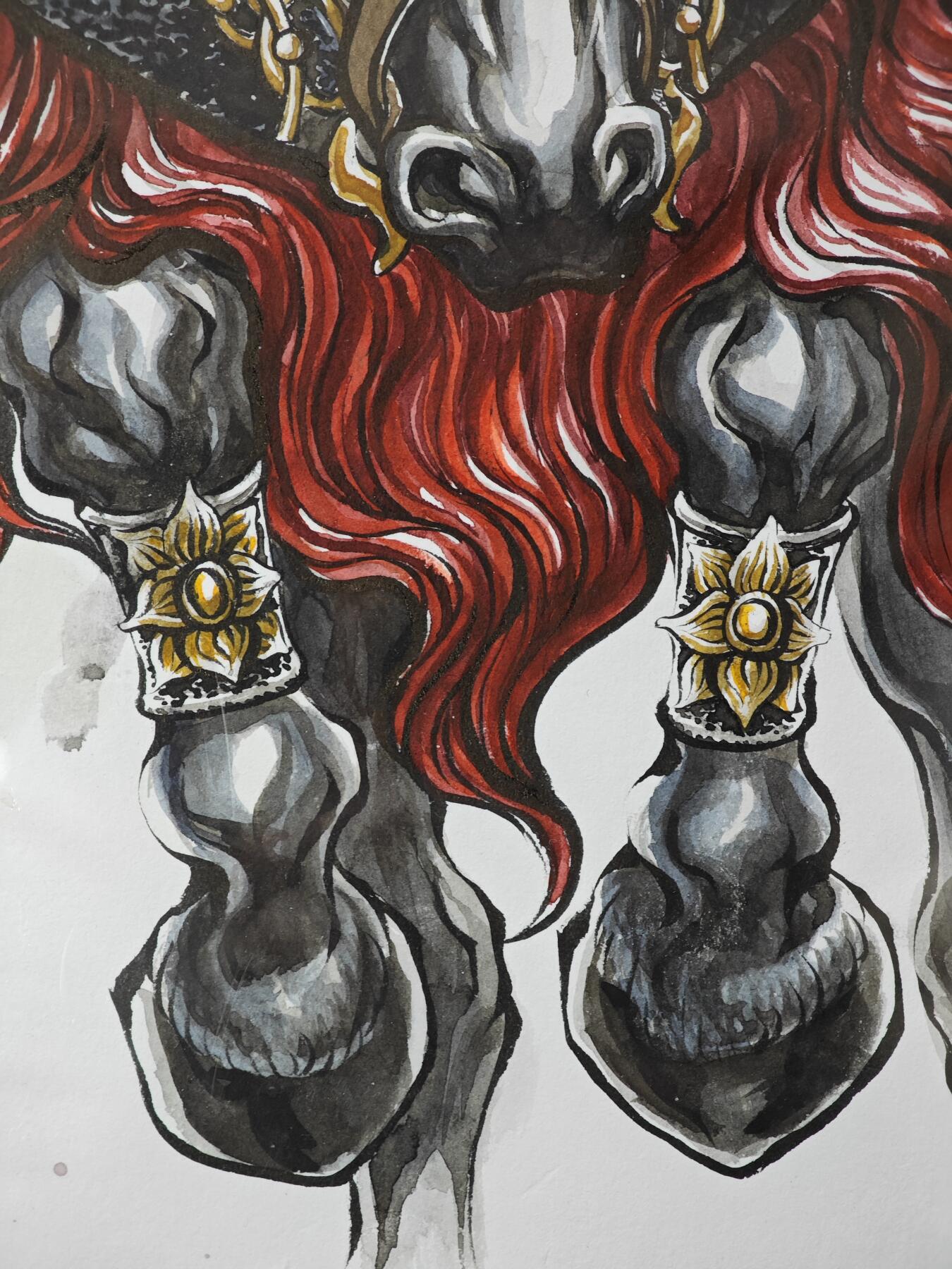 白泽拍卖卡牌手绘专场第33期（去岁千般皆如愿 今年万事定称心） 2025 张建东手绘画 张飞 已装裱 尺寸：内26cm*38.5cm 外30cm*42.5cm  张建东亲签