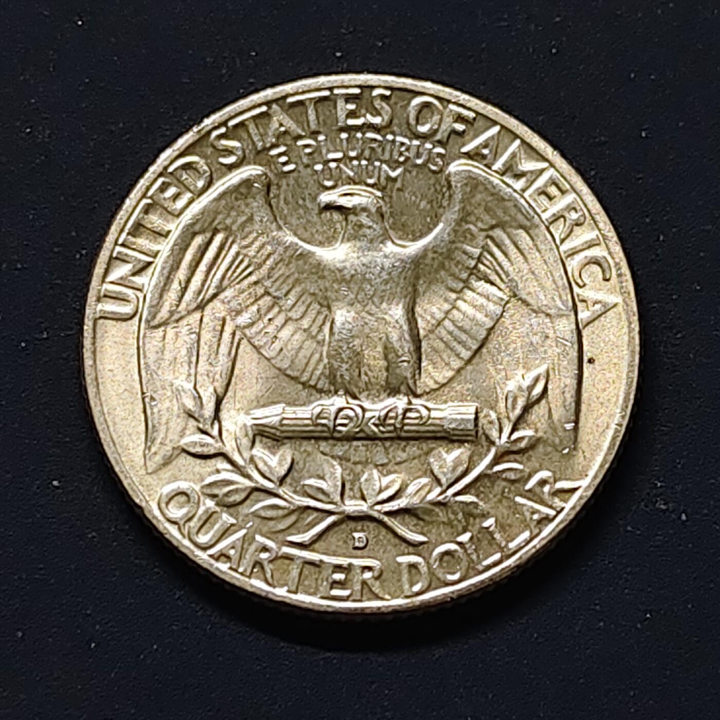 【全场包邮】纯粹捡漏拍508场 美国1964年华盛顿25分银币【24.3毫米6.25克90%】