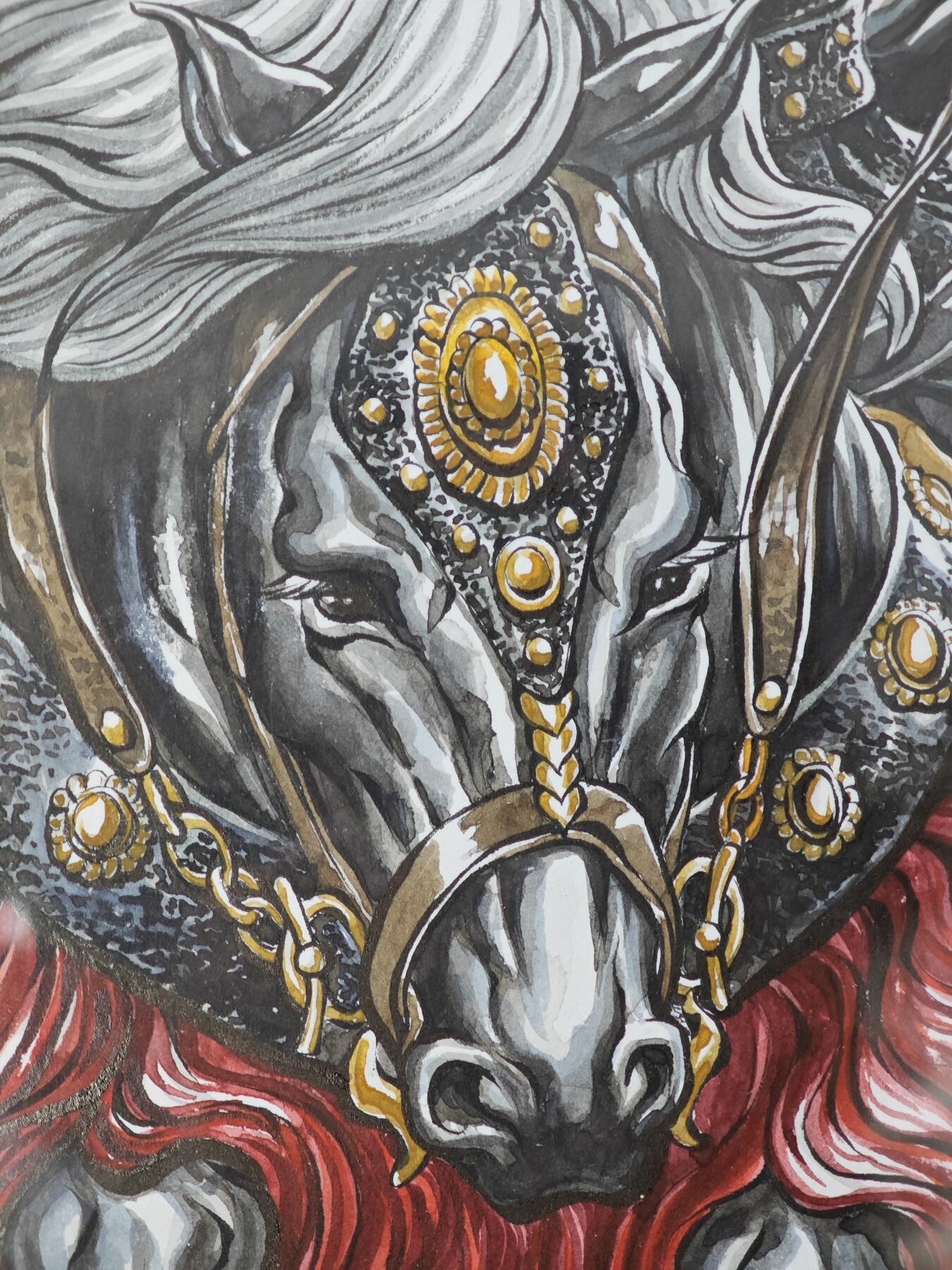 白泽拍卖卡牌手绘专场第33期（去岁千般皆如愿 今年万事定称心） 2025 张建东手绘画 张飞 已装裱 尺寸：内26cm*38.5cm 外30cm*42.5cm  张建东亲签