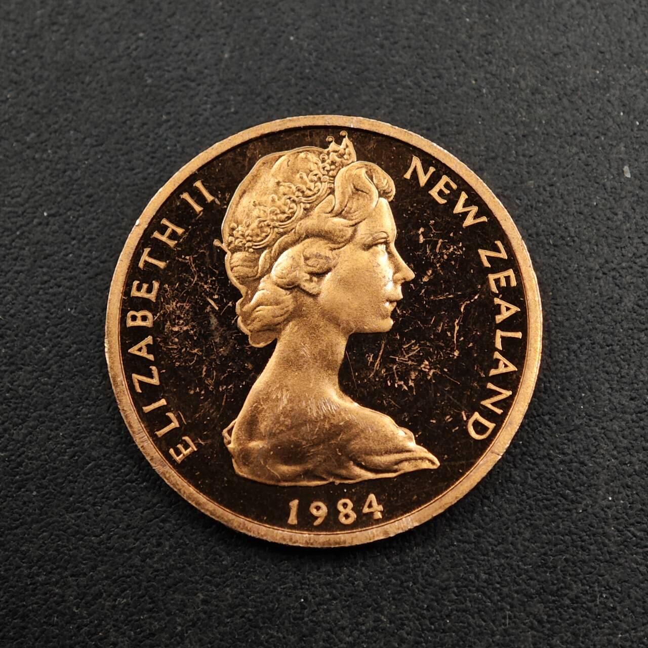 【淘币小摊】实时拍第八百七十二拍   散币银币场    每周一统一发货 新西兰1984年1分精制铜币