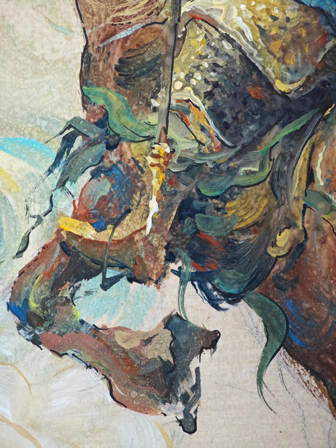 白泽拍卖卡牌手绘专场第33期（去岁千般皆如愿 今年万事定称心） 2025 马哲帆手绘画 黄忠 尺寸：25.3cm*36.7cm  马哲帆钤印