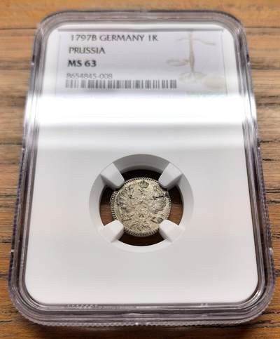此心安处是吾乡·凡希社世界钱币微拍第三百二十期 - 1797德国普鲁士威廉二世王冠鹰1克鲁泽银币NGC-MS63