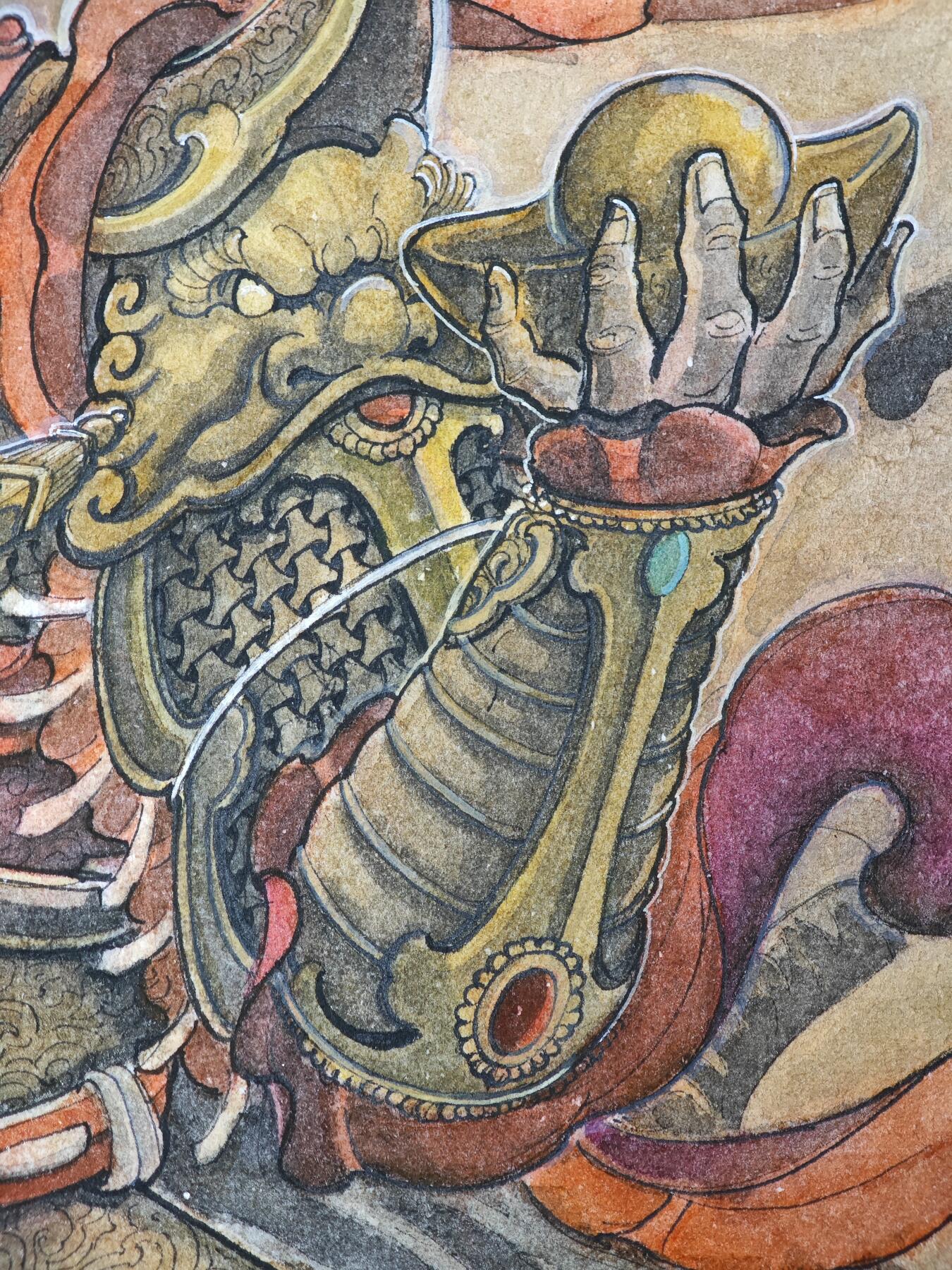 白泽拍卖卡牌手绘专场第33期（去岁千般皆如愿 今年万事定称心） 2025 刘晓明手绘画 赵公明 A3  刘晓明钤印