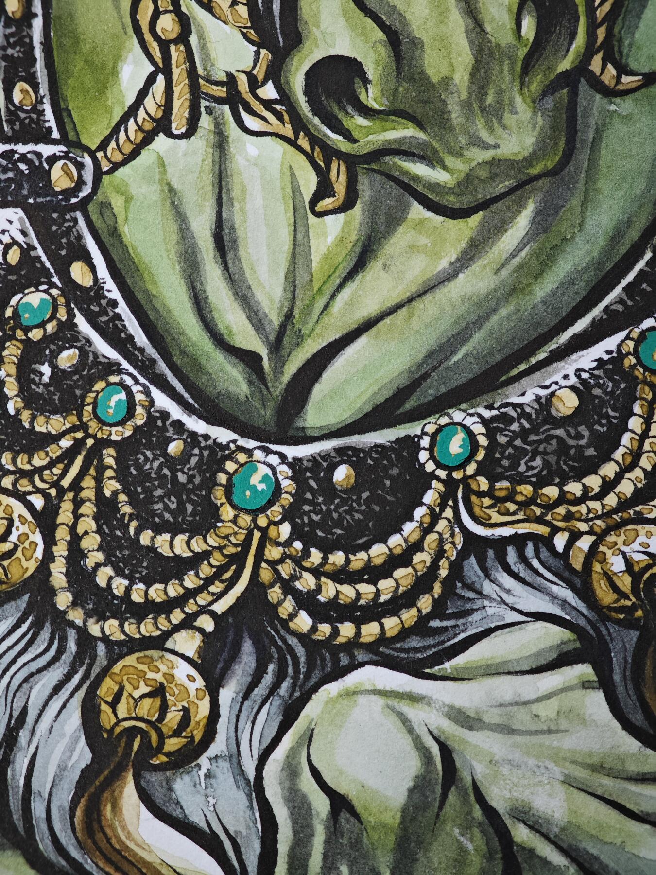 白泽拍卖卡牌手绘专场第33期（去岁千般皆如愿 今年万事定称心） 2025 张建东手绘画 马超  尺寸：27cm*39.3cm  张建东亲签