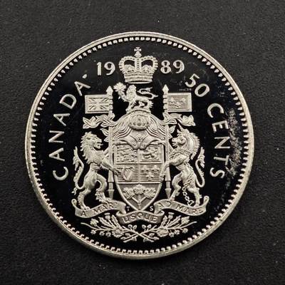 【淘币小摊】实时拍第八百七十二拍   散币银币场    每周一统一发货 - 加拿大1989年50分精制镍币