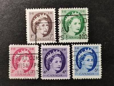 ↓君缘收藏751期☞钱币邮品↓无佣金、可寄存、满30元包邮  - 加拿大邮票，1954年伊丽莎白二世女王邮票