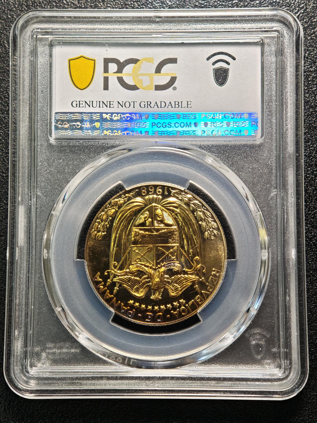 【德藏】世界币章拍卖第166期（拍品征集中~欢迎藏友联系） 1968年 巴拿马1/2精制巴拿马比索 PCGS PR UNC