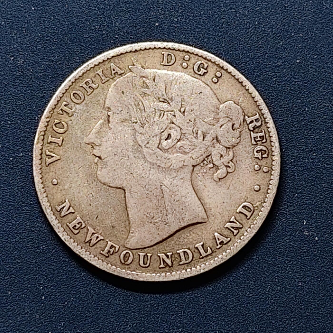 【全场包邮】纯粹捡漏拍508场 纽芬兰1894年维多利亚女王20分银币【23.2毫米4.71克92.5%】