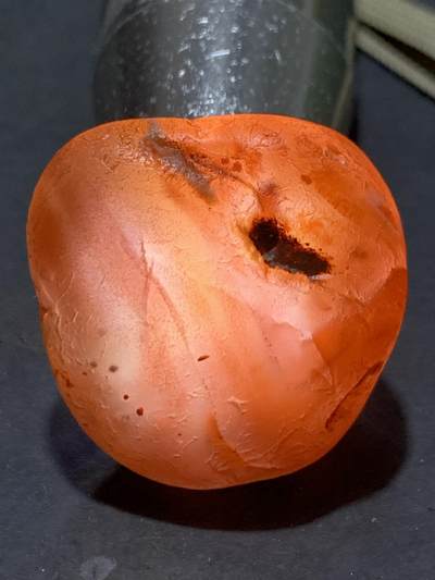 精美荔枝冻柿子红水冲籽川料南红玛瑙原石一颗 精美荔枝冻柿子红水冲籽川料南红玛瑙原石一颗