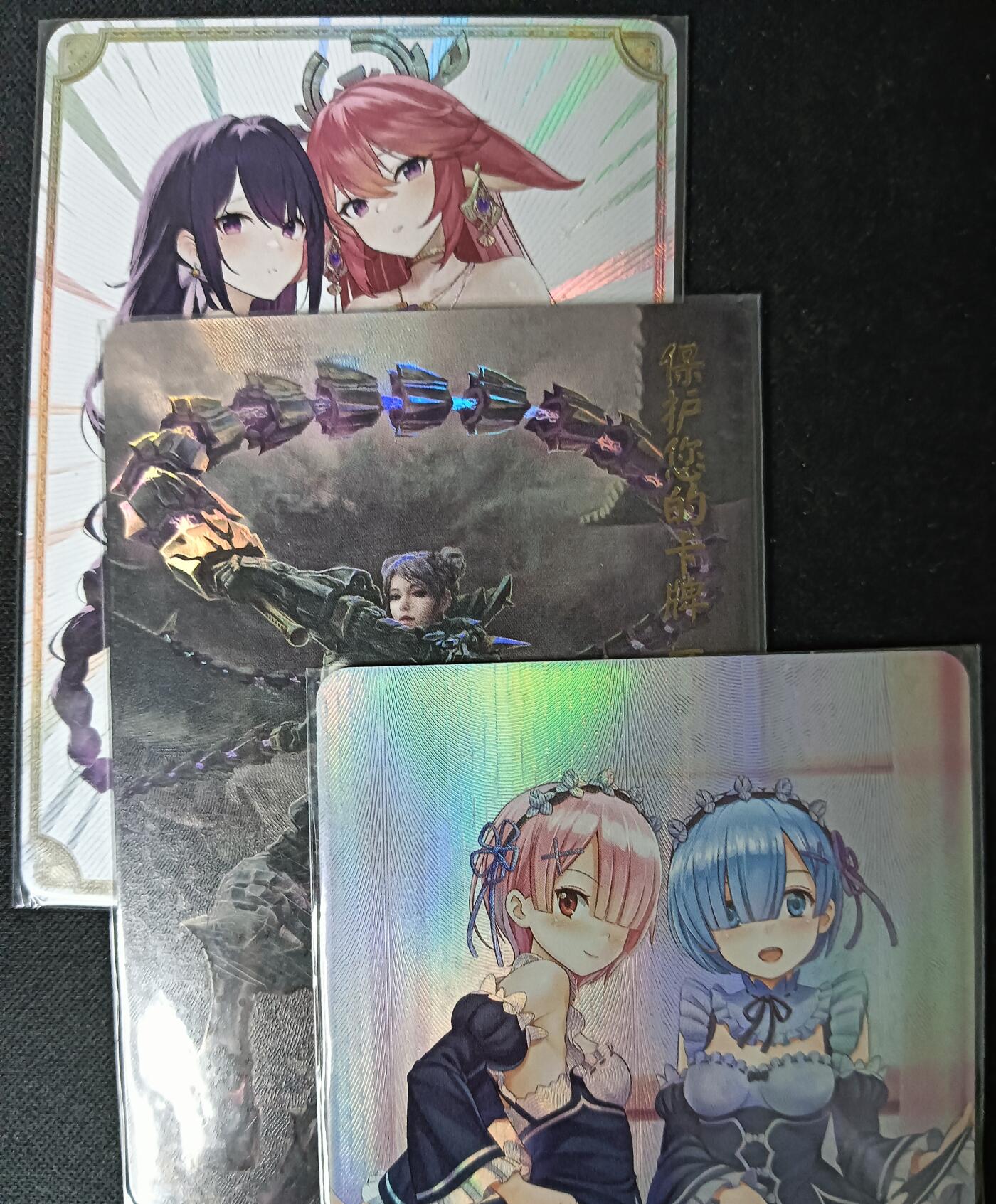 花开卡拍第61期（3月7号周六截拍，品控勿拍!!!拍品不寄存，运费5元（新疆需补运费差价或顺丰到付），自制卡难免瑕疵，可能存在轻微撞角爆边等出厂瑕疵，品控介意勿拍！） 美少女散卡 3张，1张是艺术卡 彩闪