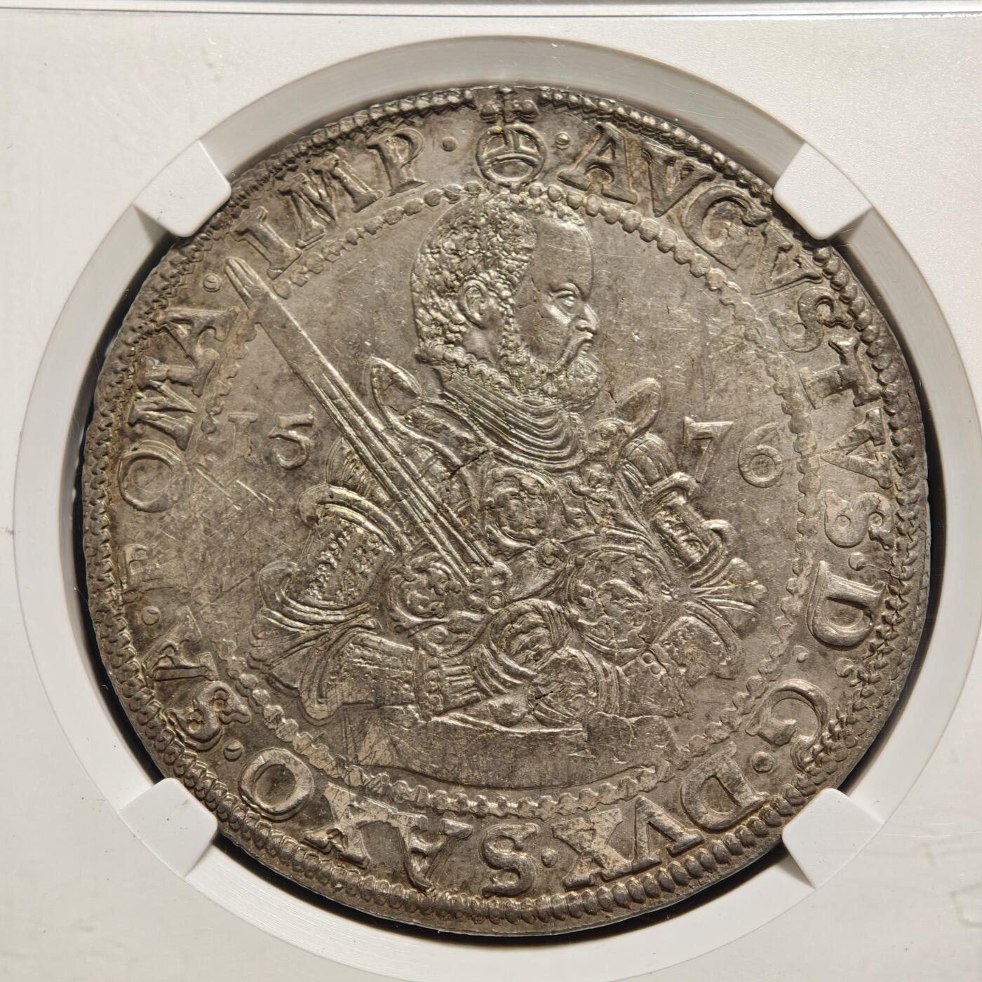 【德藏】世界币章拍卖第166期（拍品征集中~欢迎藏友联系） 1576年 德国萨克森老泰勒大银币 NGC MS63 罕见品种 高分及其难得