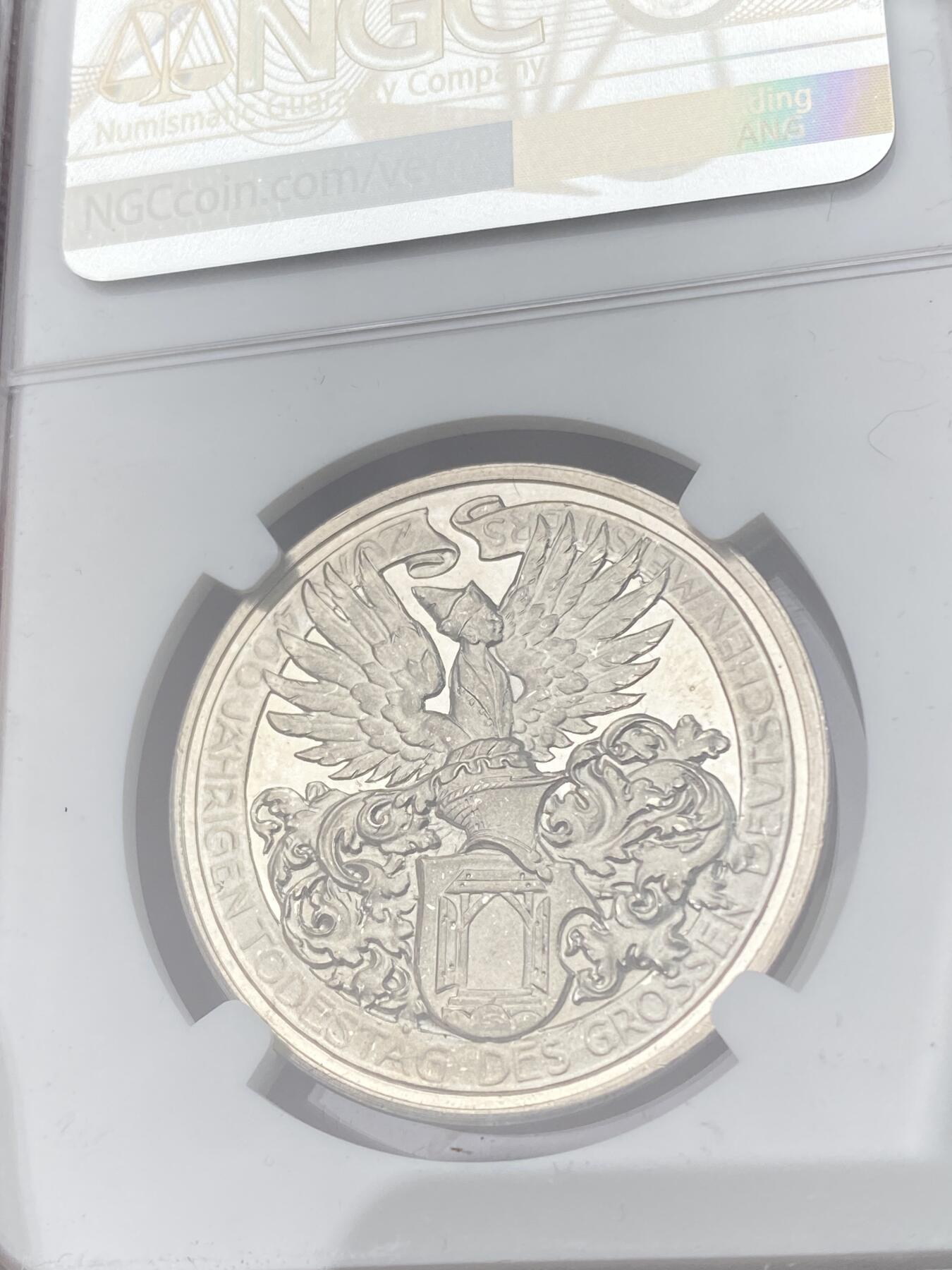 万国钱币拍卖第062期 NGC MS66DPL 1928年德国版画画仙丢勒逝世400周年纪念银章 满喷砂深度精铸镜面 此品种难得一见的顶级收藏状态