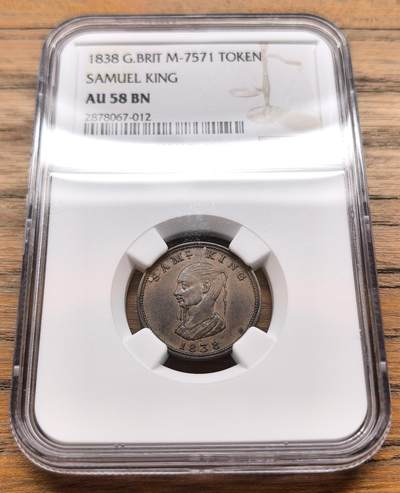 此心安处是吾乡·凡希社世界钱币微拍第三百二十期 - 1838英国伯明翰茶商Samuel King铜代用币NGC-AU58，首次出现了清朝人物形象的商业token。