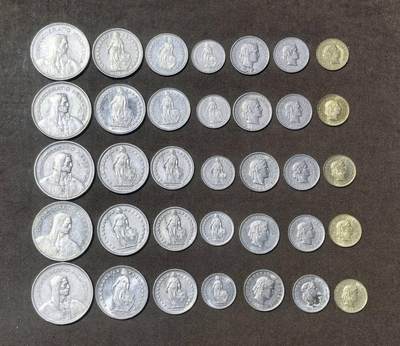 北京马甸外国币专卖第148期，外国币，中国早期纪念币专场，陆续上拍，欢迎关注 - 瑞士5套，流通品相