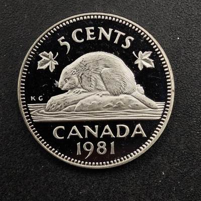 【淘币小摊】实时拍第八百七十二拍   散币银币场    每周一统一发货 - 加拿大1981年5分精制镍币