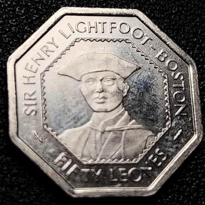 泉币菌-第204场-元宵节专场 本场拍品多 请提前出价 - 原光极美 塞拉利昂 50利昂硬币 荷兰皇家造币厂 八角形 20 mm 亨利·莱特富特-波士顿爵士 塞拉利昂第一位本土出生总督