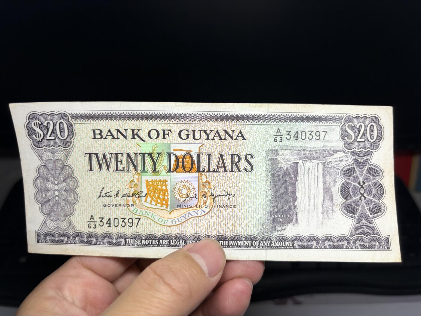 2026年集古藏今外币拍卖第二期-第10场—（总第310拍-纸币专场），本期拍完结算一次，发货时间2-3天，休息几天后继续新的一期拍卖。 圭亚那20元（01）