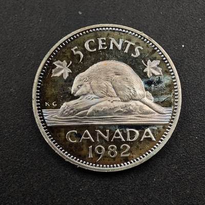 【淘币小摊】实时拍第八百七十二拍   散币银币场    每周一统一发货 - 加拿大1982年5分精制镍币