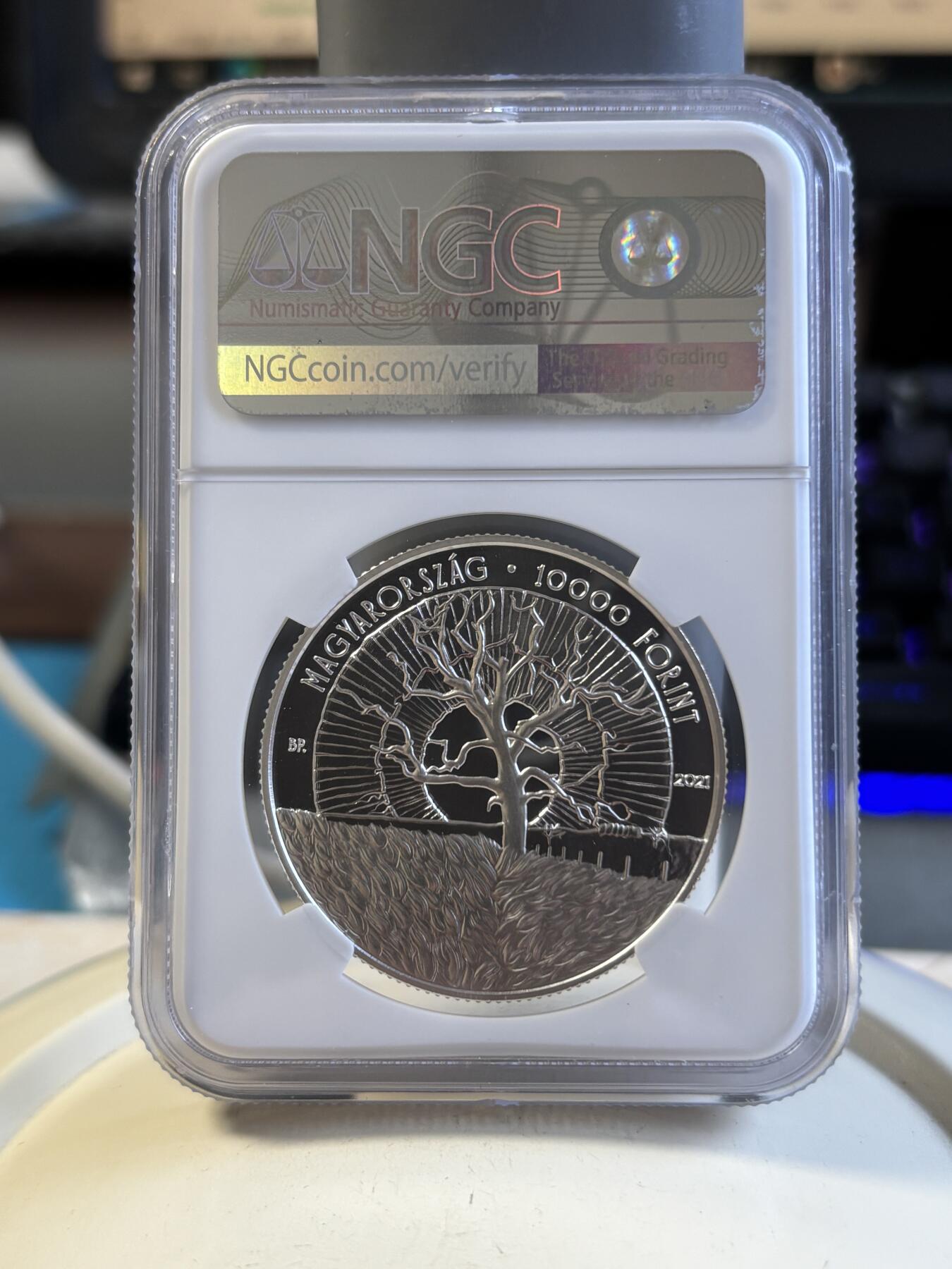 第191期拍卖 匈牙利2021年作家纪念银币NGC-PF69特殊标，925银，31.46克，