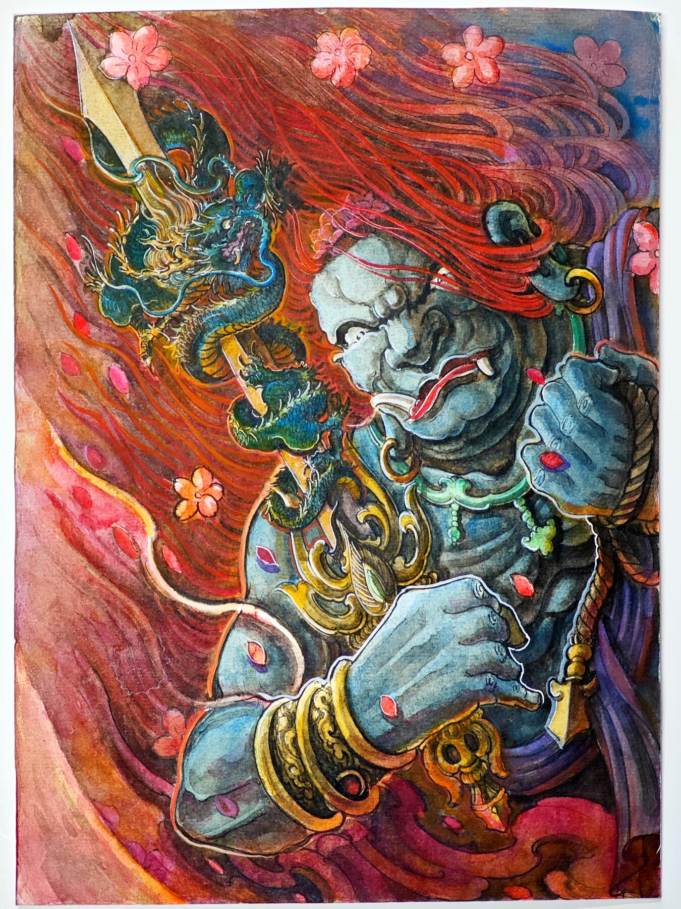 白泽拍卖卡牌手绘专场第33期（去岁千般皆如愿 今年万事定称心） 2025 刘晓明手绘画 尺寸：19.5cm*17cm  刘晓明钤印