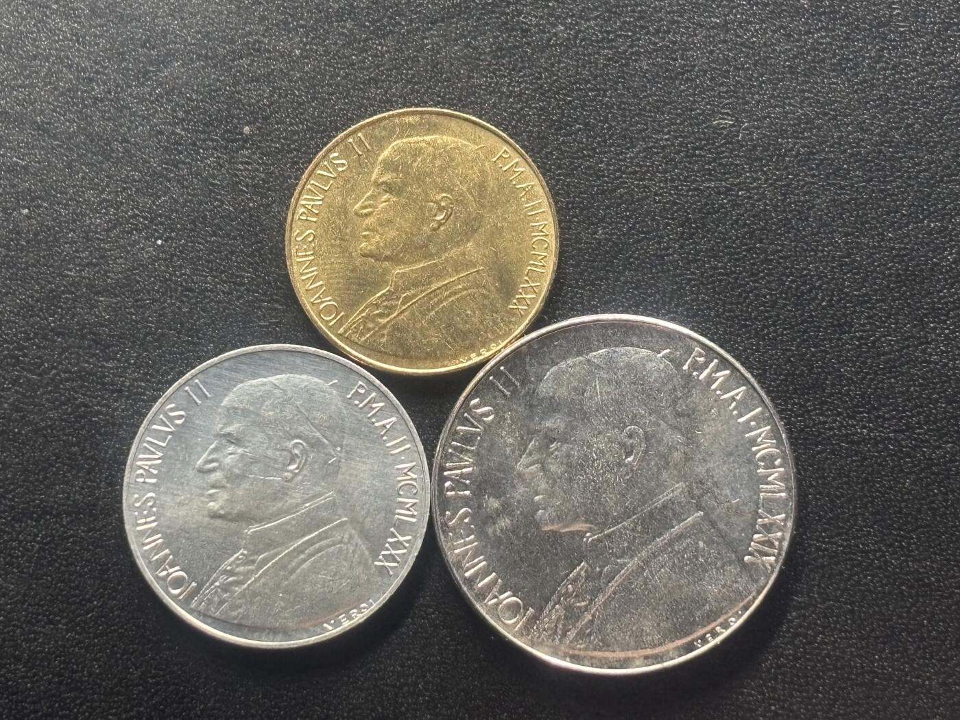 邮泉阁限时拍卖第四十二场（硬币在国外。请付邮费6元。） 梵蒂冈1980年3枚