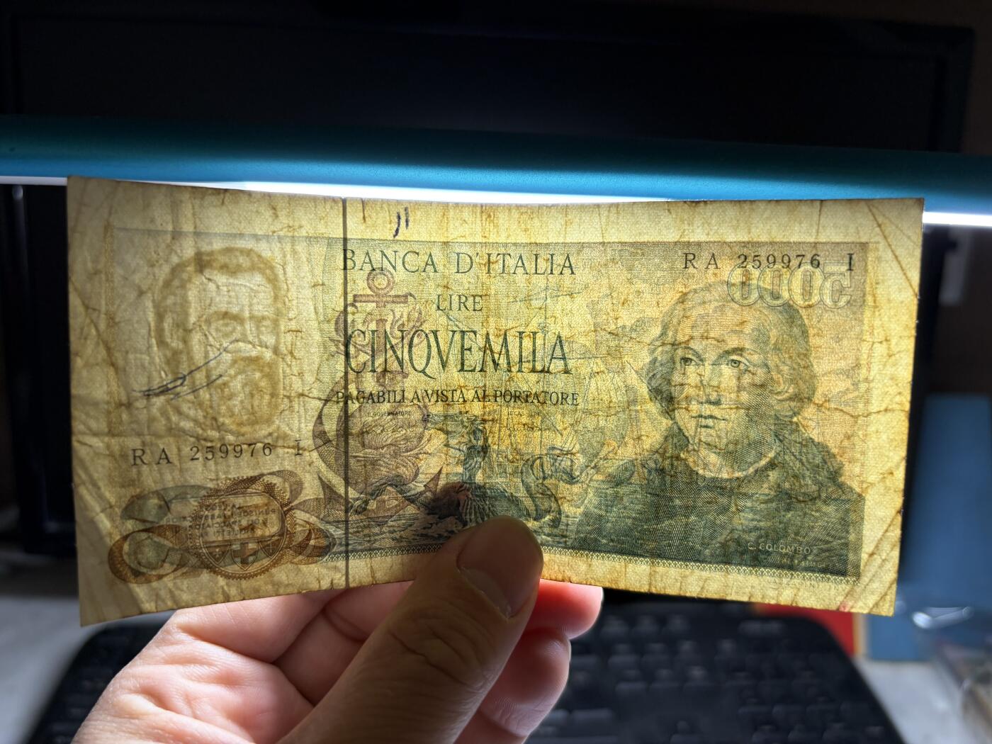 2026年集古藏今外币拍卖第二期-第10场—（总第310拍-纸币专场），本期拍完结算一次，发货时间2-3天，休息几天后继续新的一期拍卖。 1971年意大利5000里拉