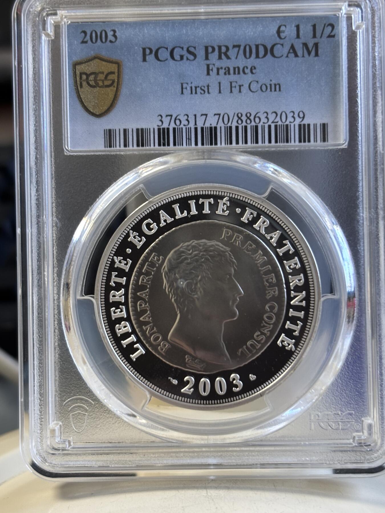 第191期拍卖 法国2003年拿破仑逝世纪念银币PCGS-PR70.900银，22.2克