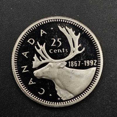 【淘币小摊】实时拍第八百七十二拍   散币银币场    每周一统一发货 - 加拿大1992年建国125周年25分精制镍币