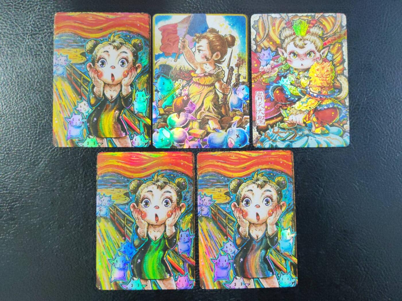 阳大大卡牌拍卖第103期（持续收拍品，周五晚上九点截拍，进群福利早知道） 卡萃文化 李尊奇 艺术家系列 彩闪5张