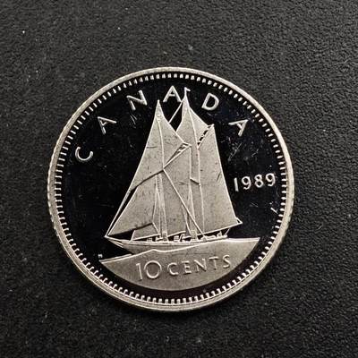 【淘币小摊】实时拍第八百七十二拍   散币银币场    每周一统一发货 - 加拿大1989年10分精制镍币