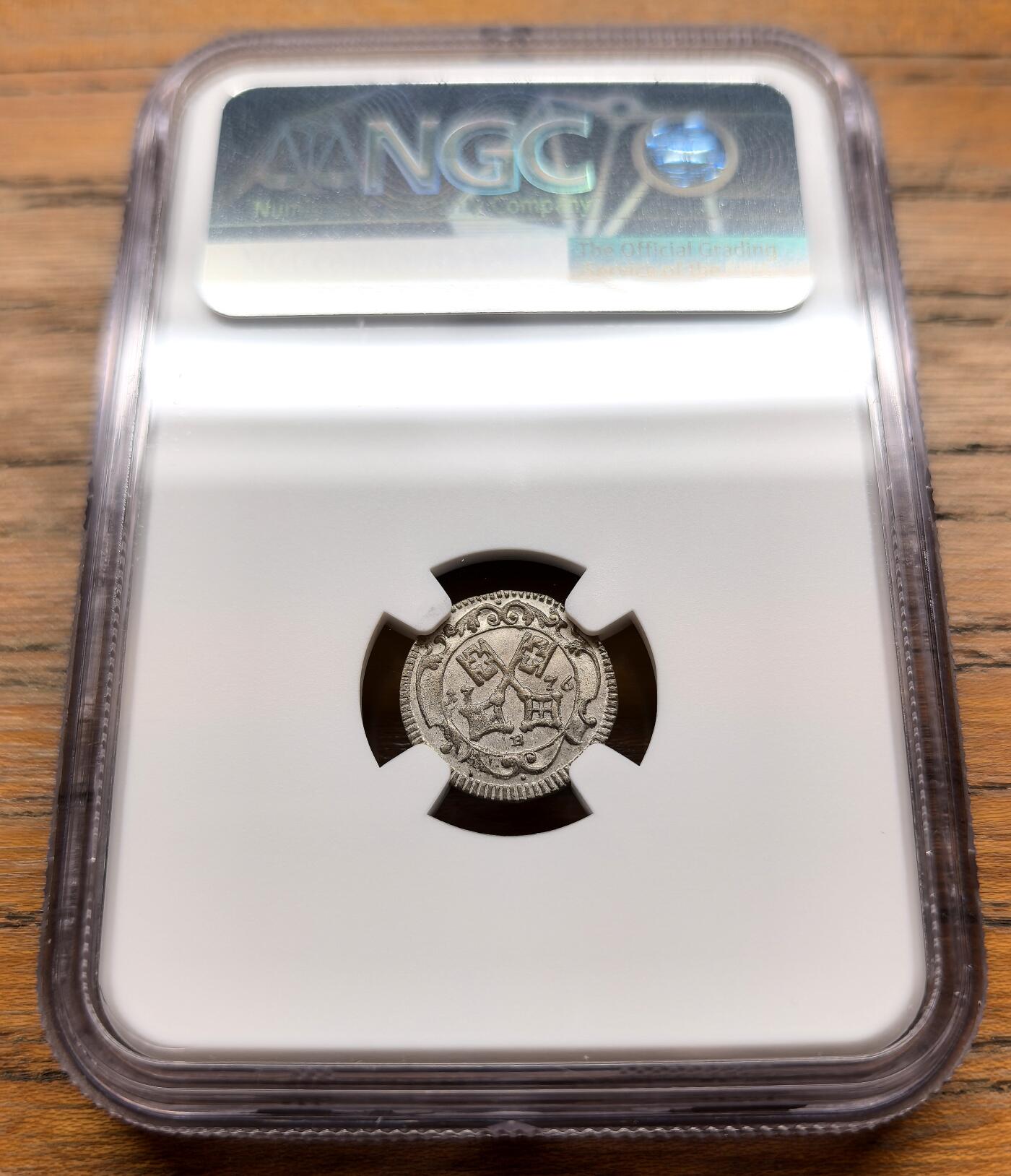 此心安处是吾乡·凡希社世界钱币微拍第三百二十期 1776B神罗雷根斯堡自由市1克鲁泽银币NGC-MS66，高分收藏级！