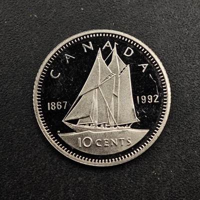 【淘币小摊】实时拍第八百七十二拍   散币银币场    每周一统一发货 - 加拿大1992年建国125周年10分精制镍币