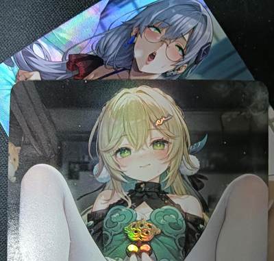 花开卡拍第61期（3月7号周六截拍，品控勿拍!!!拍品不寄存，运费5元（新疆需补运费差价或顺丰到付），自制卡难免瑕疵，可能存在轻微撞角爆边等出厂瑕疵，品控介意勿拍！） - 绘天阁等卡牌 美少女单卡 2张 彩闪