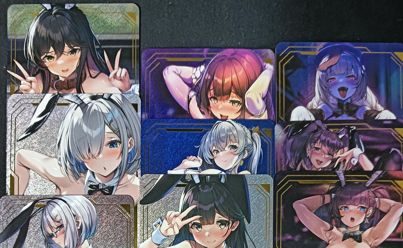 花开卡拍第61期（3月7号周六截拍，品控勿拍!!!拍品不寄存，运费5元（新疆需补运费差价或顺丰到付），自制卡难免瑕疵，可能存在轻微撞角爆边等出厂瑕疵，品控介意勿拍！） 『卡背艺术版』茉莉 动漫 表里 纱布闪 9张