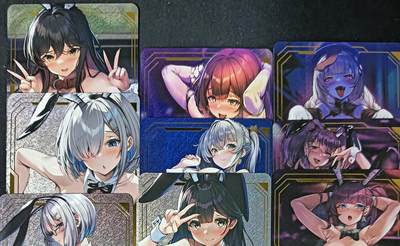 花开卡拍第61期（3月7号周六截拍，品控勿拍!!!拍品不寄存，运费5元（新疆需补运费差价或顺丰到付），自制卡难免瑕疵，可能存在轻微撞角爆边等出厂瑕疵，品控介意勿拍！） - 『卡背艺术版』茉莉 动漫 表里 纱布闪 9张