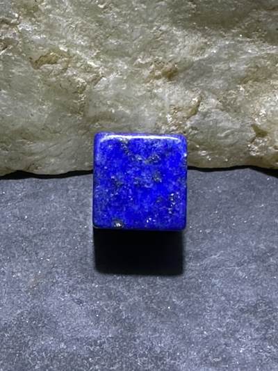 精美阿富汗老矿青金石六面方形珠一颗 - 精美阿富汗老矿青金石六面方形珠一颗