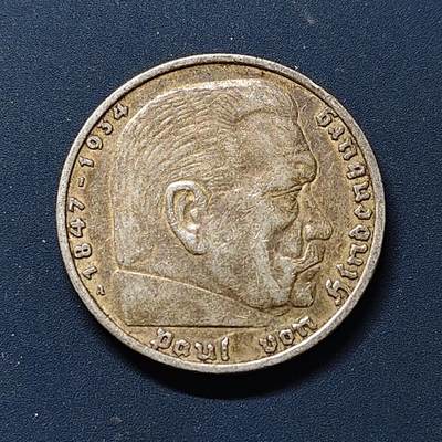 【全场包邮】纯粹捡漏拍509场 - 德国第三帝国1935年A厂5马克银币【29毫米13.88克90%】