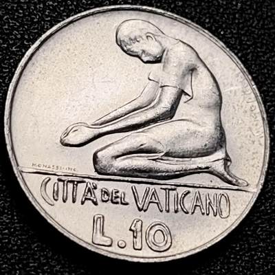 泉币菌-第204场-元宵节专场 本场拍品多 请提前出价 - 原光极美 1978年 梵蒂冈 10里拉铝制纪念币 23.0毫米 1.6克 
