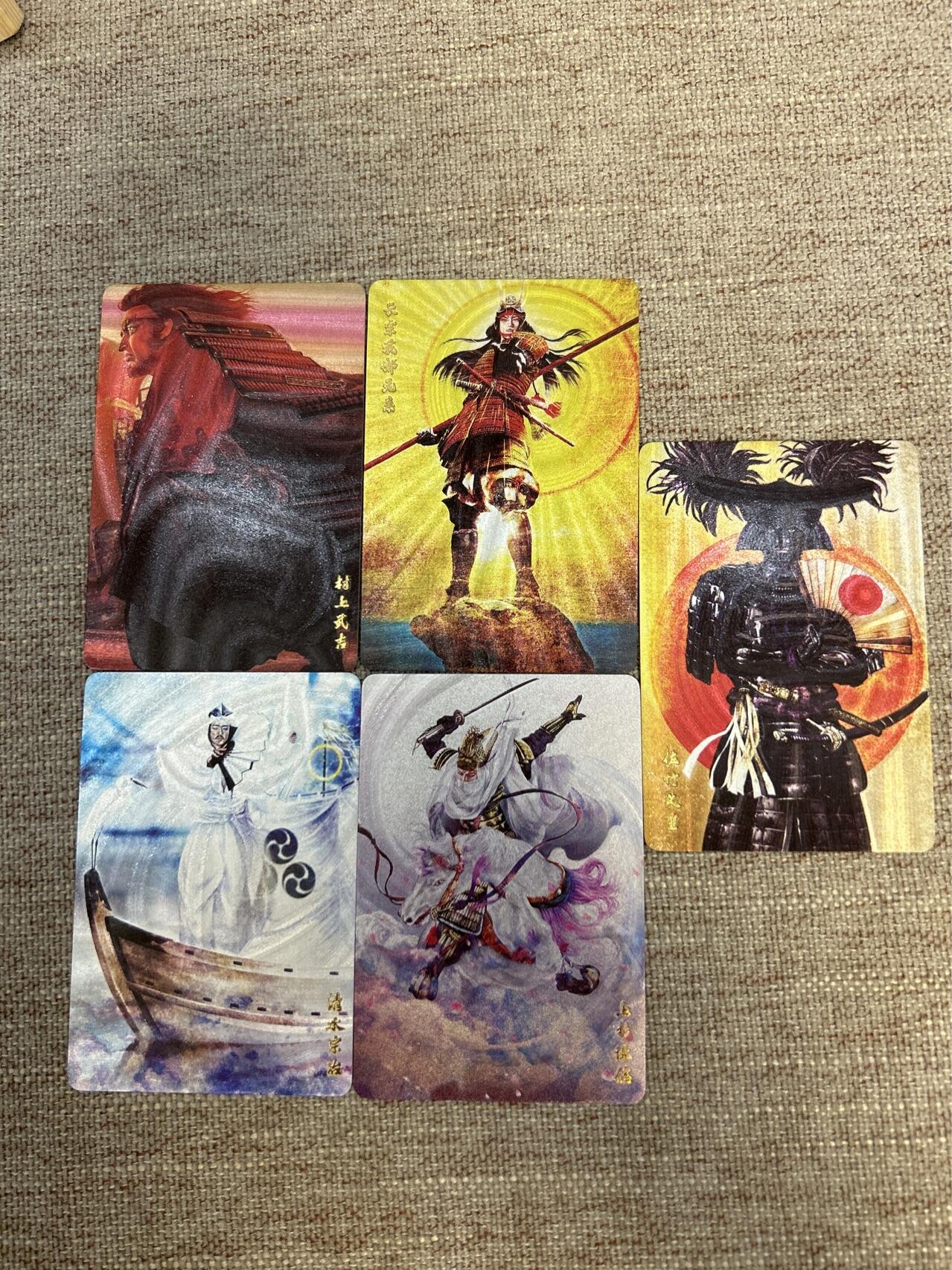 喜灰玩卡拍卖第五期，接拍品0佣金，欢迎送拍，释放现金流，让自己有资金可以购买更多喜欢的卡牌，让别的卡友能淘到更多心仪的卡牌 人民文学出版社 正子公也老师绘战国 一组5张 粗闪