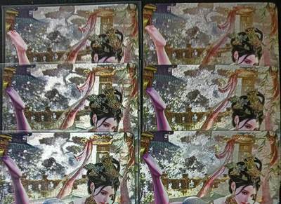 花开卡拍第61期（3月7号周六截拍，品控勿拍!!!拍品不寄存，运费5元（新疆需补运费差价或顺丰到付），自制卡难免瑕疵，可能存在轻微撞角爆边等出厂瑕疵，品控介意勿拍！） - 巴丁 绝色绘卷 西施 浮雕折光 三渐变两组共6张