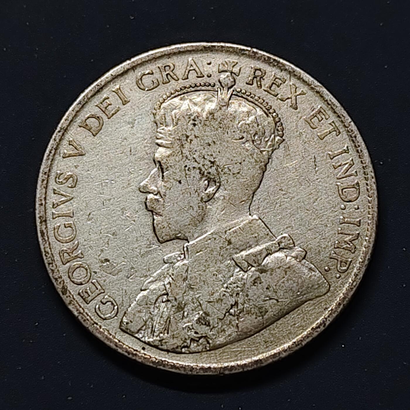 【全场包邮】纯粹捡漏拍508场 加拿大1918年乔治五世50分银币【29.7毫米11.6克92.5%】