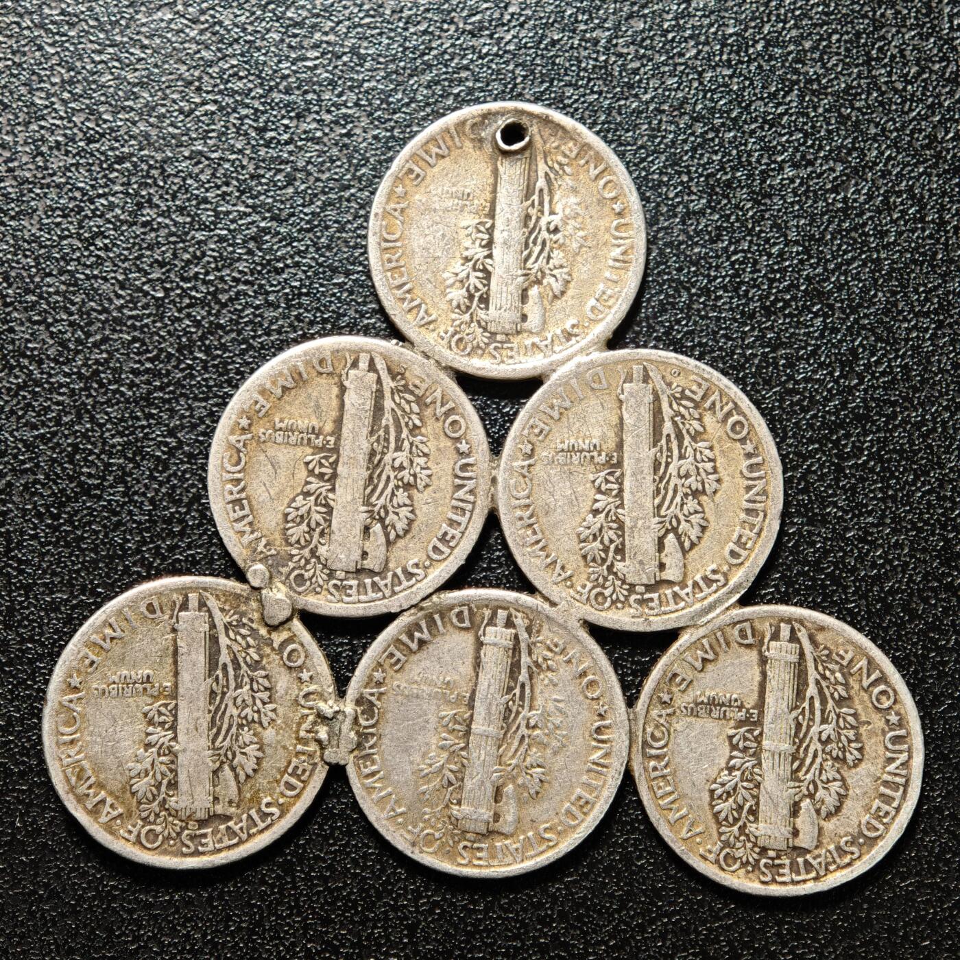 【德藏】世界币章拍卖第166期（拍品征集中~欢迎藏友联系） 美国10分制作挂件 直径约：54mm；重约：14.8g