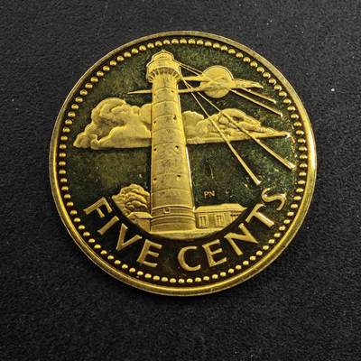 【淘币小摊】实时拍第八百七十二拍   散币银币场    每周一统一发货 - 巴巴多斯1974年5分精制铜币