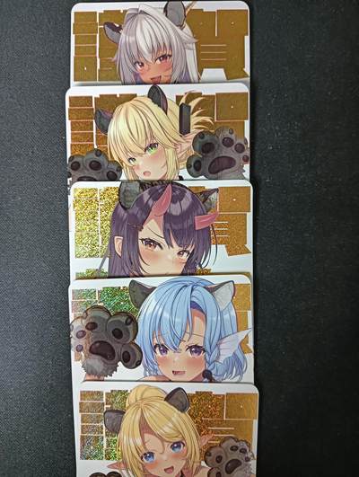 花开卡拍第61期（3月7号周六截拍，品控勿拍!!!拍品不寄存，运费5元（新疆需补运费差价或顺丰到付），自制卡难免瑕疵，可能存在轻微撞角爆边等出厂瑕疵，品控介意勿拍！） - 『卡背艺术版』茉莉 谨贺新年 小老虎 金砂银闪 5张