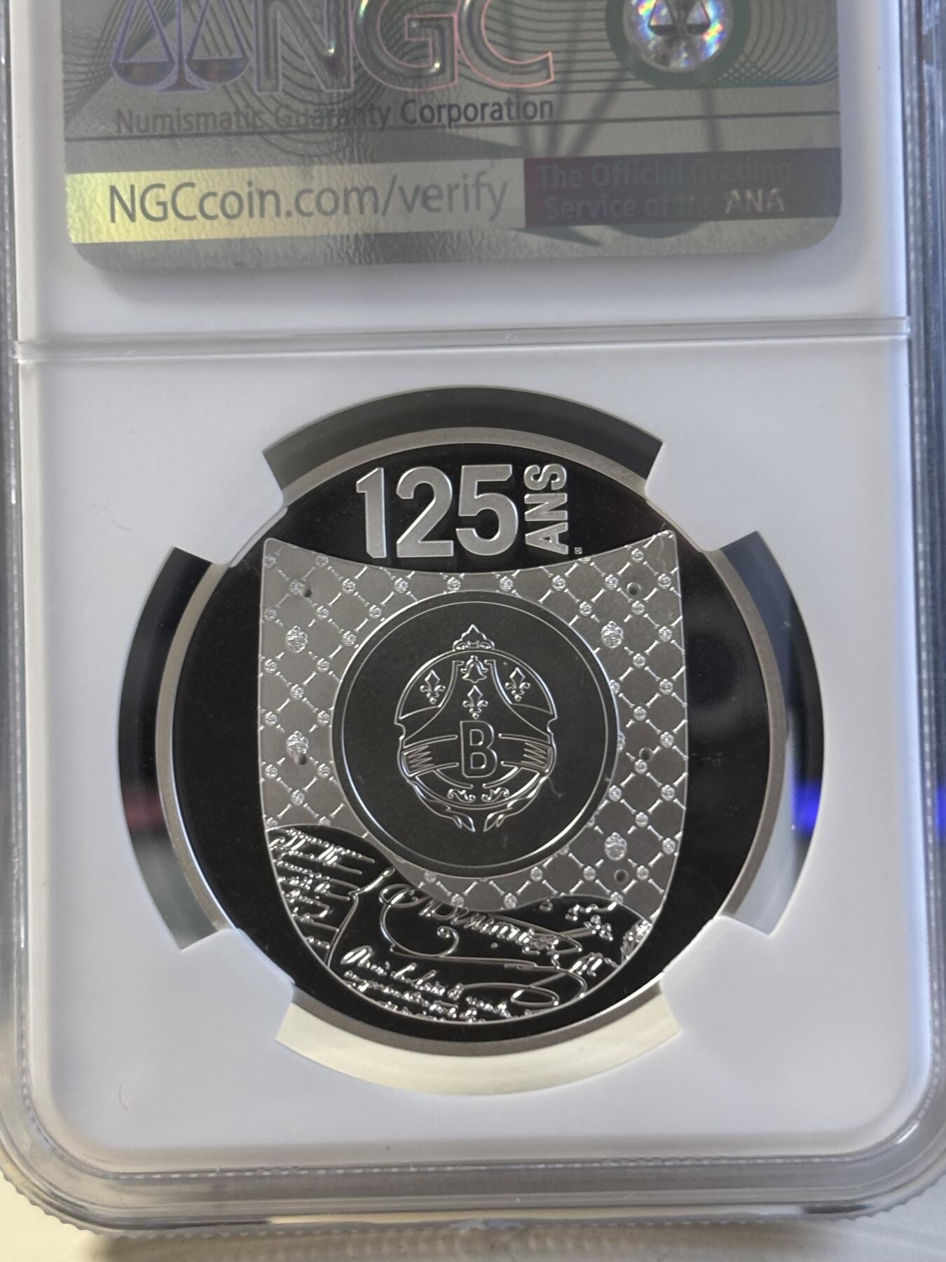 第191期拍卖 法国2020年法国瑰宝系列伯尔鲁帝纪念银币NGC-PF70首，900银，22.2克