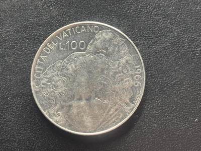 邮泉阁限时拍卖第四十二场（硬币在国外。请付邮费6元。） - 梵蒂冈1966年100里拉