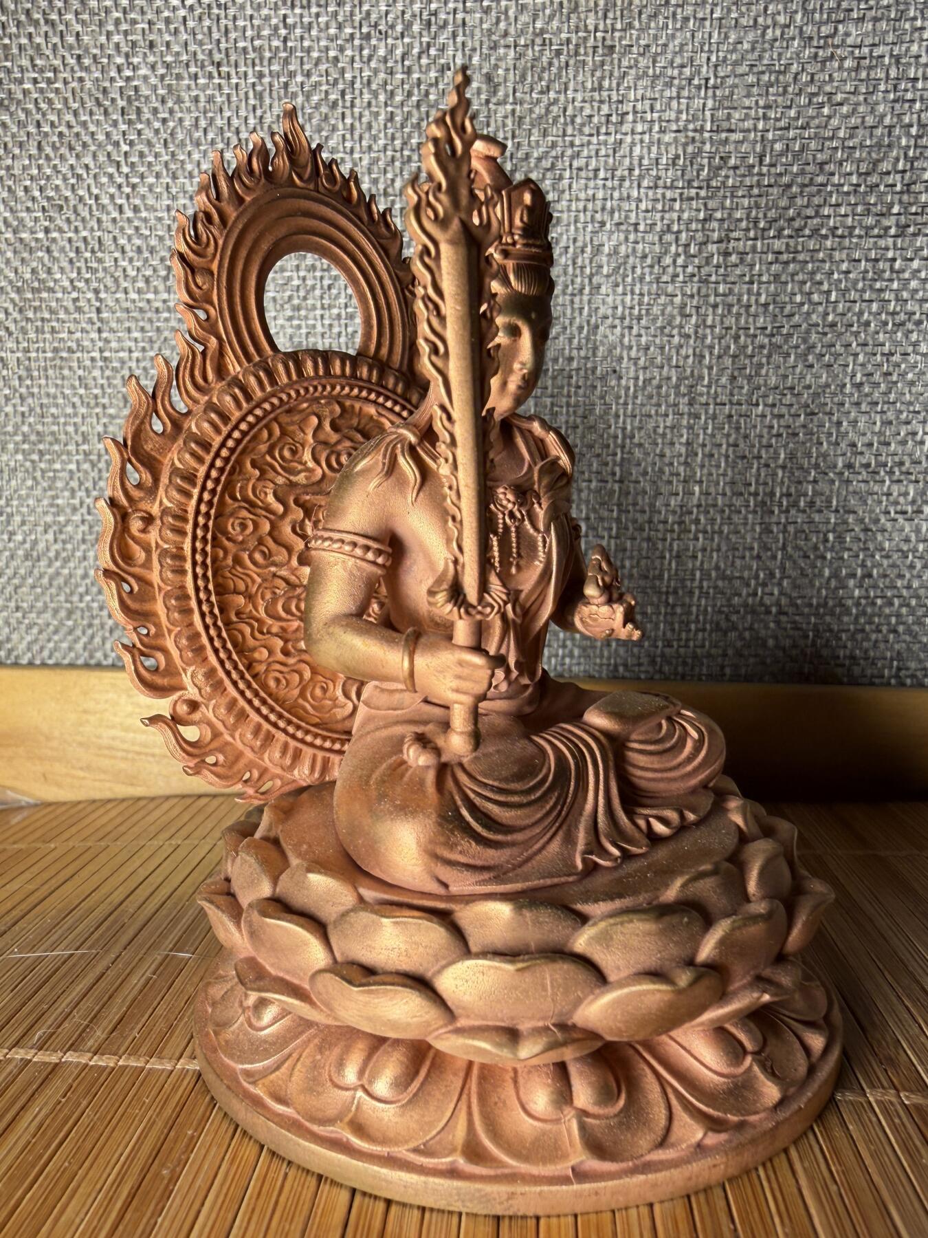 回流0301 近现代 佛教八大菩萨之一虚空藏菩萨 空心紫铜精工失蜡法 高10公分